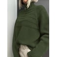 thumbnail image 3 of Suéter PRETTYGARDEN Cuello Alto Tejido Grueso Verde Militar XL, 3 of 6