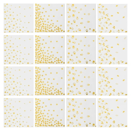 Gold Foil Disposable Napkins Birthday Wedding Party Paper Hand Towels White and Gold Guest Napkins