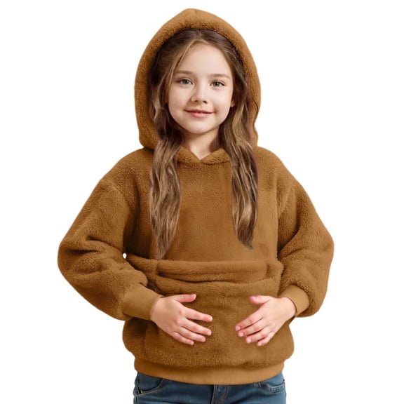 WAYUTE Girls Sweatshirt Long Sleeve Fashion Sweatshirts Puppies Cats Shoulder Straps Hooded Sweatshirts with Pockets Casual Outwear