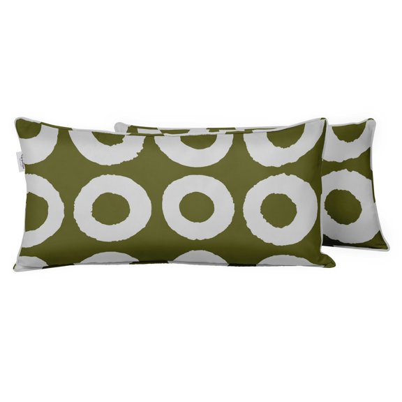VargottamIndoor/OutdoorPolyester FabricLumbarPillowCover,All-Weather Waterproof Rectangular Cushion Case for Patio Furniture,12" x 24"Set of 2 -Geometric-83
