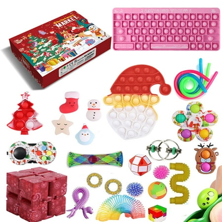 Nokiwiqis 27Pcs Fidget Toys Set with Surprise Box Magic Cube Press Bubble