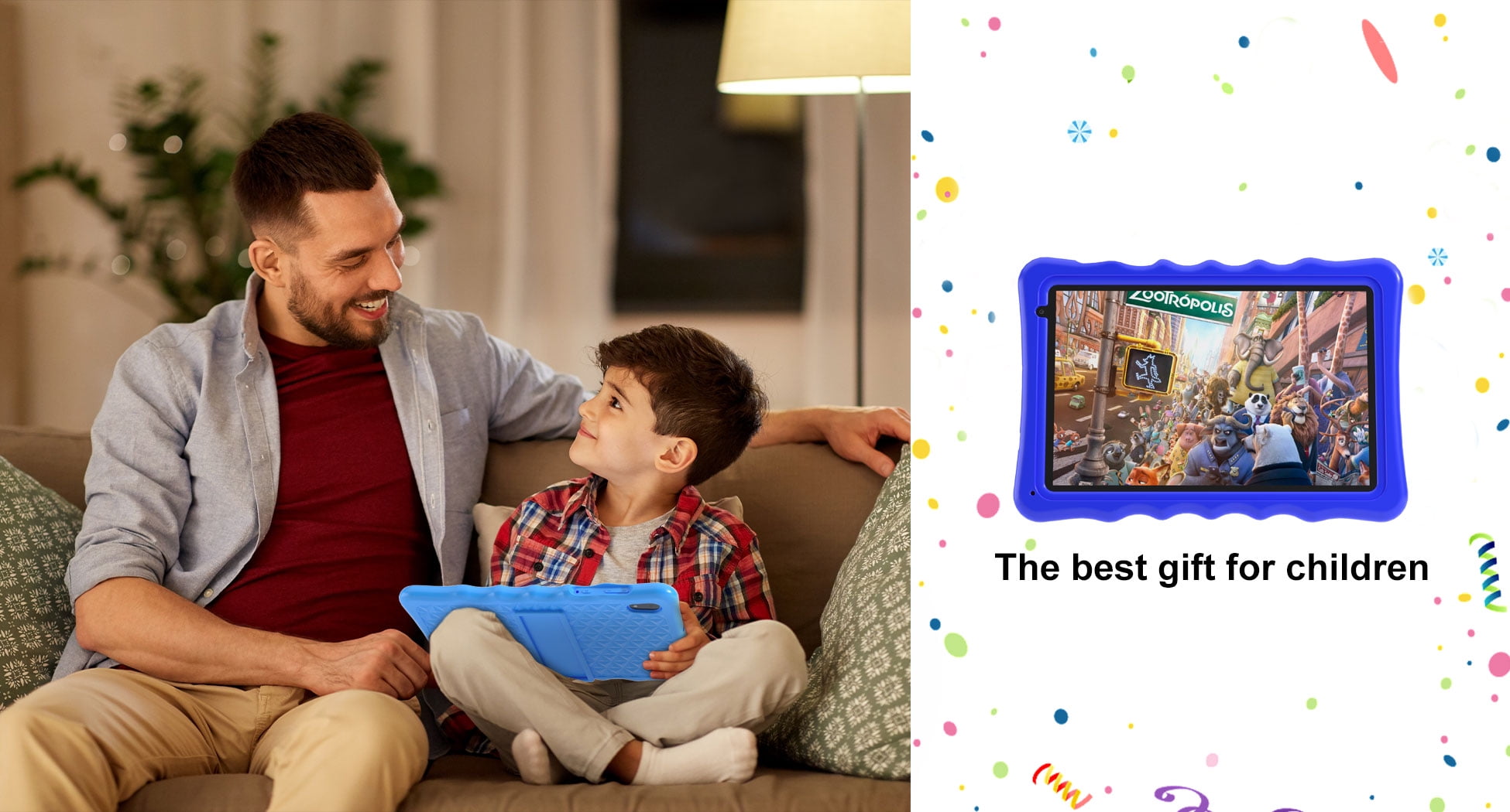 Kids Tablet, 10.1 inch Android 13 Tablet for Kids, 4GB RAM 32GB ROM 5000mAh Battery, Toddler Tablets with Bluetooth, WiFi, Parental Control, Dual Camera, Shockproof Case