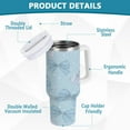 thumbnail image 4 of 30 oz Insulated Stainless Steel Tumbler Double Wall Stainless Steel Tumbler with 2-Way Drinking Pastel Blue Bows and Dots, 4 of 9