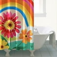 thumbnail image 4 of Boho Chic Bathroom Curtain 72x72 Inch Polyester Quick-Dry Decor with Tribal Patterns and Plastic Rings for Tub Use, 4 of 5