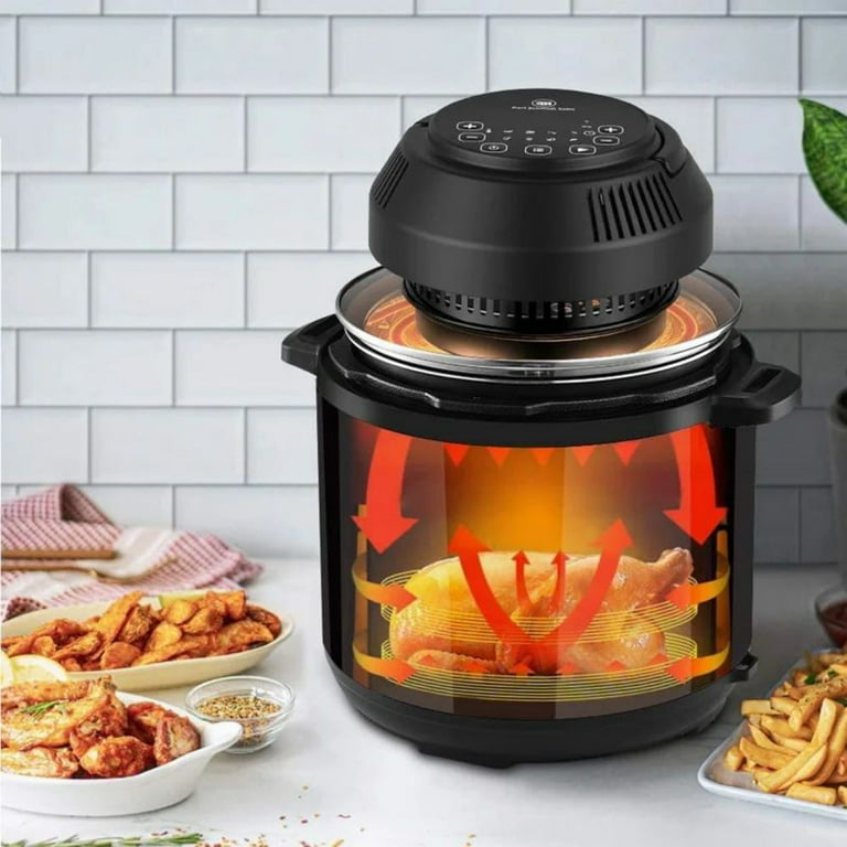 CSS Air Fryer Lid 8 in 1 Air Fryer Instant Pot, 1000W Powerful Pressure Cooker Lid, 6&8 qt Pot Basket, Air Fryer Transformer, Turn Pressure Cooker
