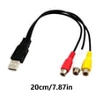 thumbnail image 4 of YIGSECU USB Male to 1P End Female Video Cord Wire Converter Cable HDTV Televisions Connection Line 1 to 3 Splitter Cord, 4 of 6
