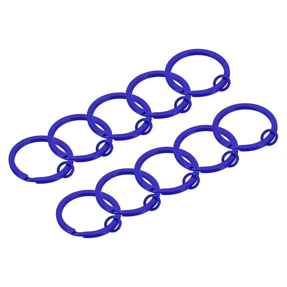 Uxcell Split Keychain Rings 10Pack Round Flat Key Holder with Open Jump Ring, Dark Blue