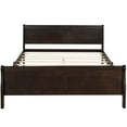 thumbnail image 4 of Kidkapers Espresso Full Size Sleigh Bed Frame with Headboard and Footboard - Wooden Slats, No Box Spring Needed, 4 of 5