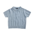 thumbnail image 4 of Toddler Boys Short Sleeve Knit Polo Shirt Ribbed Sweater Top Collared Pullover Button Placket Casual Regular Fit School Uniform, 4 of 6