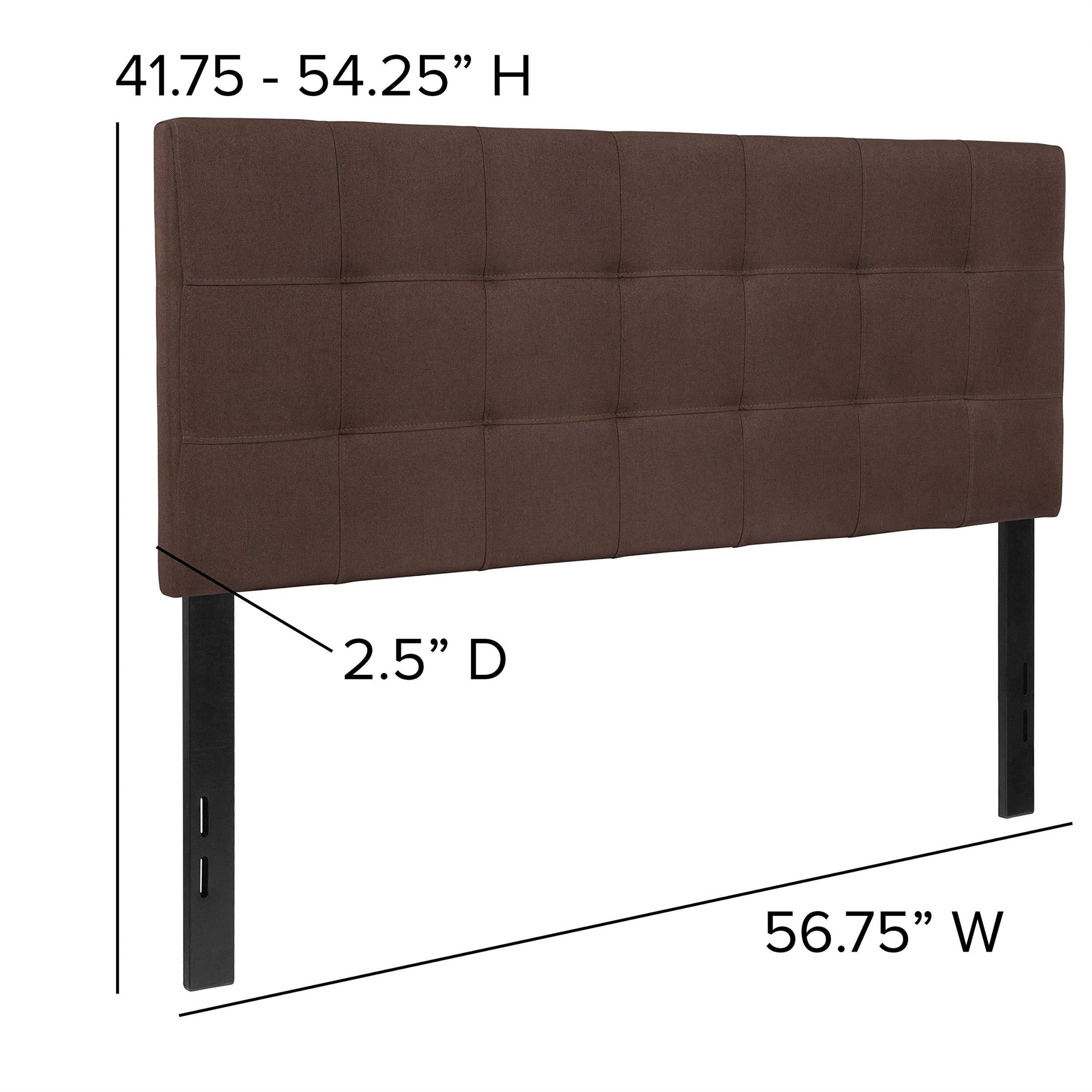 Afuera Living Contemporary Tufted Full Panel Headboard in Dark Brown