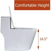 WinZo Elongated One Piece Toilet with Anti-freeze Design,Powerful Dual Flush Compact Low Profile,White