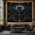 thumbnail image 6 of Crowned Raven with Celestial Moons, Mystical Gothic Wall Art, for Dark Art Lovers, Occult Decor, Halloween Gift, Tapestry Wall Hanging for Bedroom, Living Room and Dorm, 6 of 7