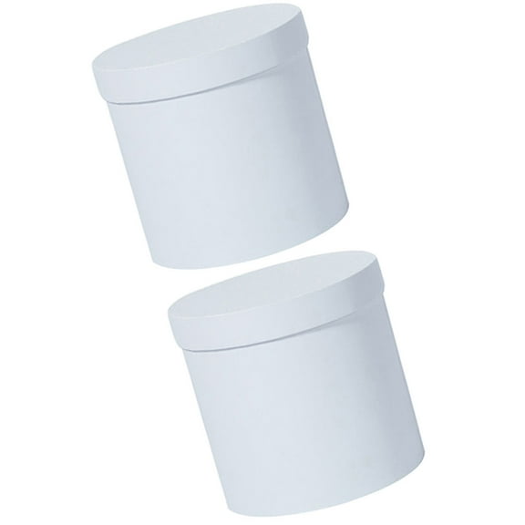 MUSEYA 2pcs 5 Inch Round Gift Box, DIY Flower Packing Box with Lids, Decorative Bucket for Flower Arrangements, Valentine's Day and Wedding Decoration
