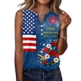 thumbnail image 2 of 250th Anniversary Usa Shirt Women Casual National Flag Print Sleeveless Shirts Patriotic Shirts Tees, 2 of 7