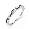thumbnail image 2 of 0.22 ct 1mm round cut 10k White Gold twisted vine black diamond moissanite ring., 2 of 4