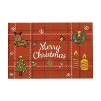 Luoshdecor Merry Christmas Door Rugmat，15.7x23.6 in Rectangular Soft Plush Xmas Theme Mat for Home Kitchen Winter Pary Decor