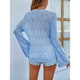 thumbnail image 4 of Tops De Punto Para Mujer, Tops De Punto De Manga Larga, Informales, Ahuecados, Transpirables Para La Oficina, Para Dama, Para Ir De Compras ANGGREK Otros, 4 of 8