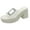 White, variant on Platform Heels for Women Fashion Comfort Slip on Square Toe Heel Sandals Slide Shoes
