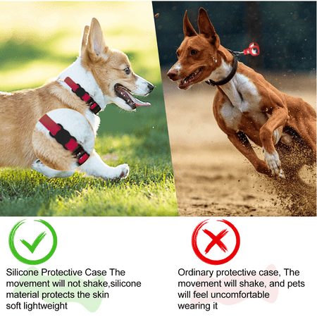 UrbanX Anti-Scratch and Anti-Lost Pet Collar Loop Holder, Silicone Protective Case, Compatible with Airtag GPS Tracker, Lightweight, High Quality Silicone Material, Washable (Black, 1 PCS)