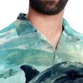 thumbnail image 5 of Whale Men's Casual Printed Button Down Short Sleeve Summer Beach Shirt, Unisex, 5 of 6