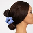 thumbnail image 6 of Large Flower Grip Clip Design Hair Clip Female Back of The Head Shark Clip Hair Clip Headdress Long Hair Girls Short Hair Effect Barrettes Blue, 6 of 9