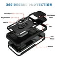 thumbnail image 2 of Design for iPhone 16 Pro Max Phone Case with Camera Lens Sliding Cover Ring Holder Kickstand - Shockproof Heavy Duty Rugged Military Grade Bumper Protective Case for Women Men, Black, 2 of 9