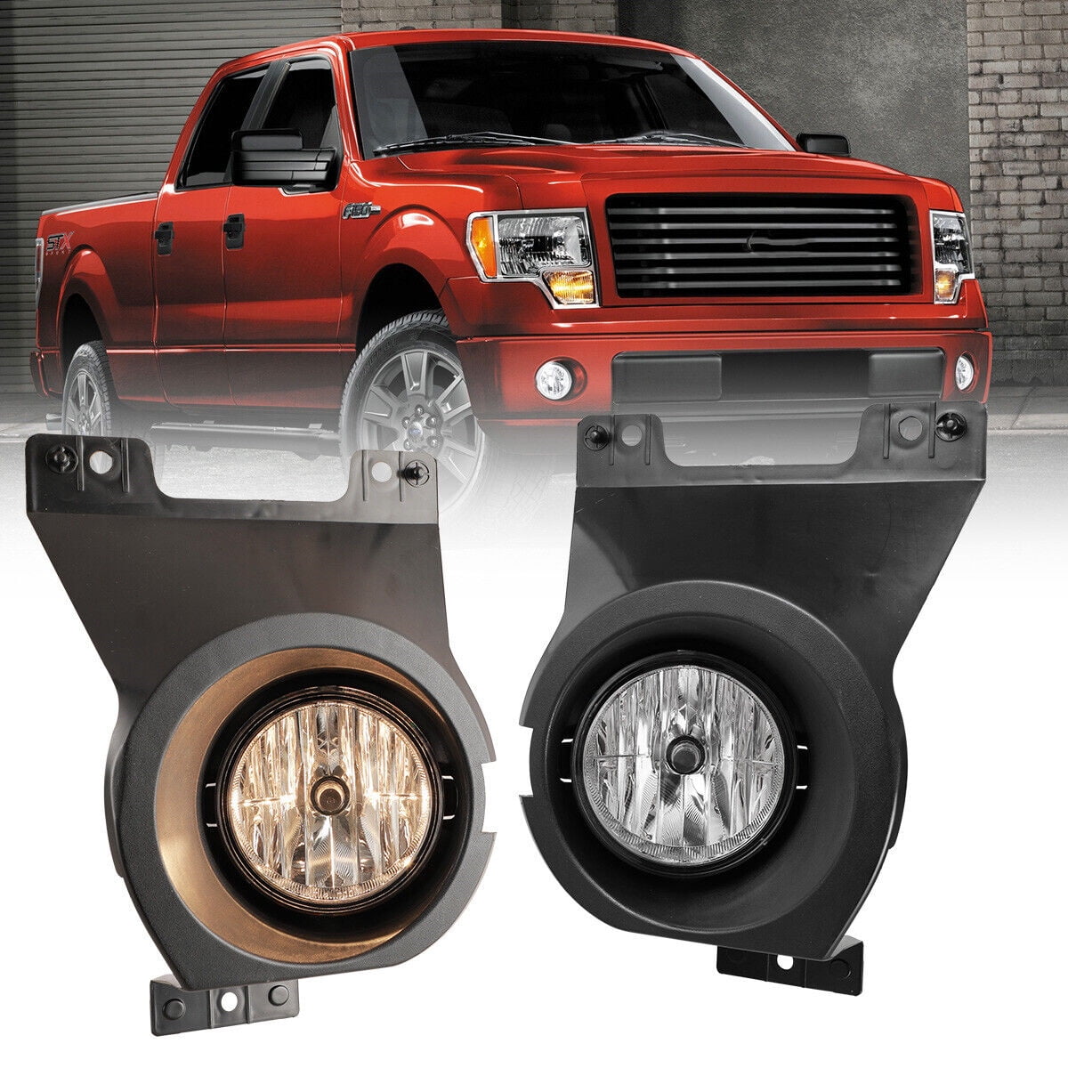 For 2011-2014 Ford F150 F-150 Clear Bumper Fog Lights Driving Lamps Left+Right