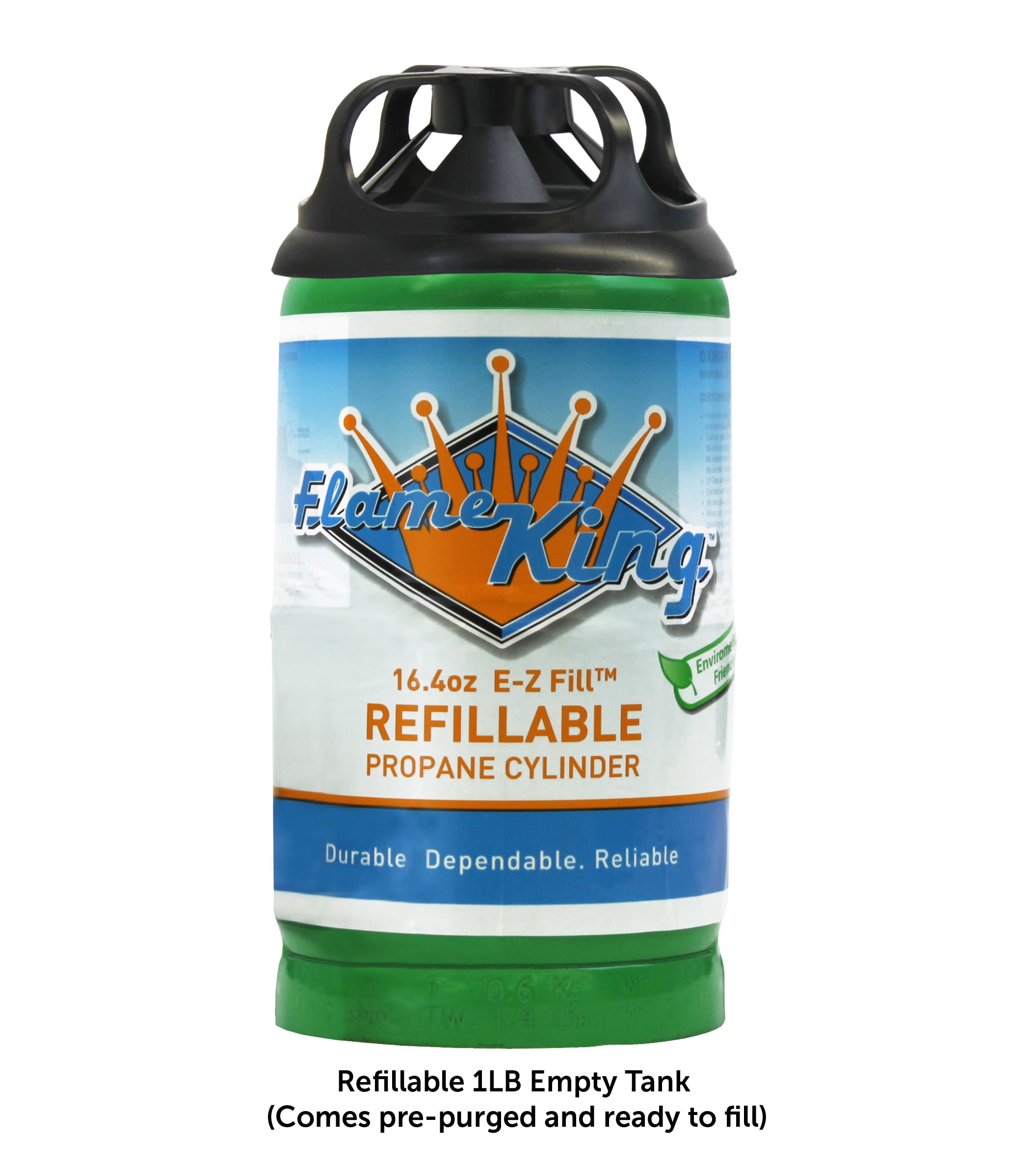 Flame King Refillable Empty Propane Tank Cylinder Dot Compliant for Propane Lamps, Lanterns and Camp Stoves, 16.4oz, 1lb