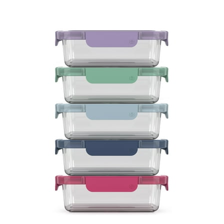 Ello Colorlock 3.4 Cup 10pc Glass Meal Prep Set