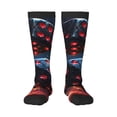 thumbnail image 1 of Fotbe Cosmic Red Sparkle Dice Calcetas Divertidas Estampadas para Hombre y Mujer, Calcetas de Algodón hasta la Rodilla para Caminar, Correr, Enfermería y Embarazo, 1 of 6