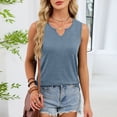 thumbnail image 6 of Miluxas Women's Sleeveless Tops, Casual Summer Loose Fit T Shirts Solid Color Scoop Neck Tunic Tank Tops Dark Blue, 6 of 9