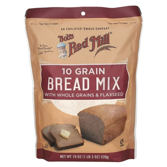 Bob's Red Mill, 10 Grain Bread Mix with Whole Grains & Flaxseed, 19 oz (539 g) Pack of 2