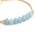 thumbnail image 5 of Gempires Aquamarine Bolo Beads Bracelet for Women, 8 inches Adjustable Bracelet, 5 of 8