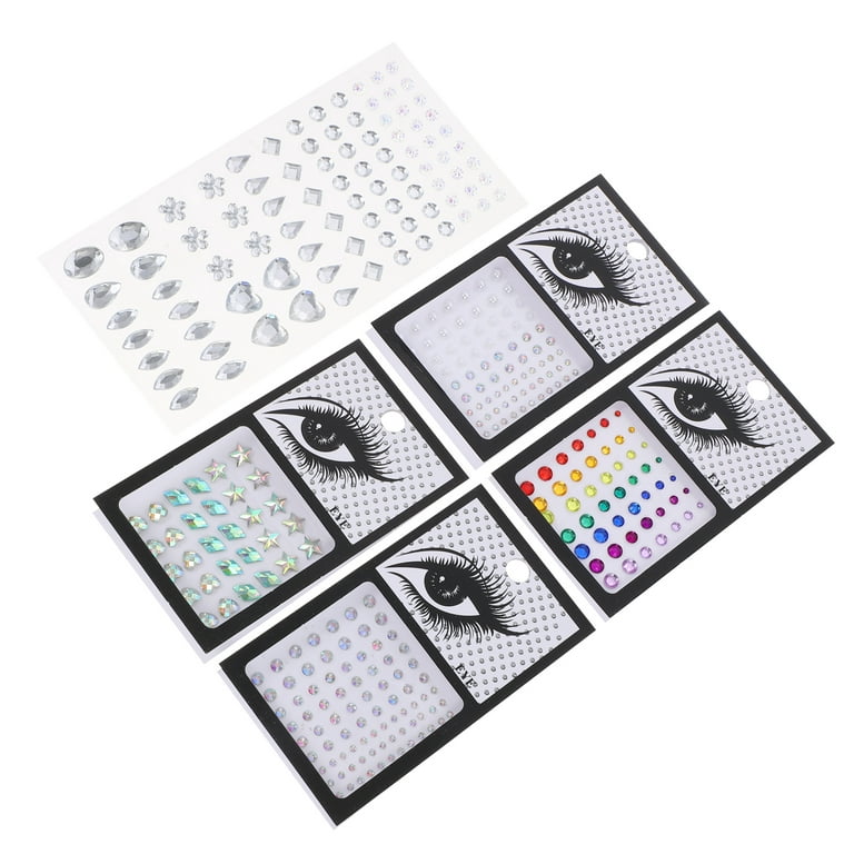 6 Sheets Face Gems Craft Jewels and Gems Face Jewelry Makeup Rhinestones for Eyes, Women's, Size: 0.6X0.6cm, Grey