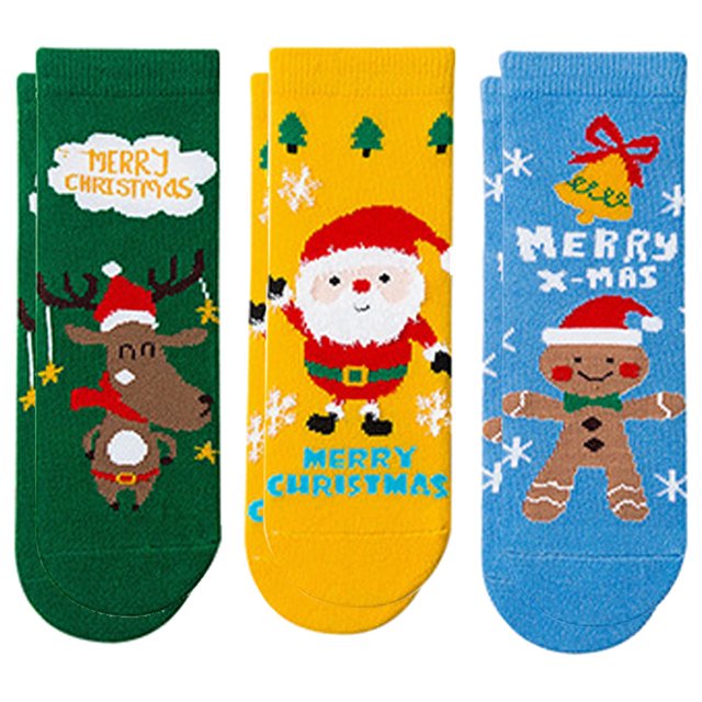 3 calcetines lindos para niños, calcetines cálidos de invierno, calcetines de algodón unisex, regalo de Navidad