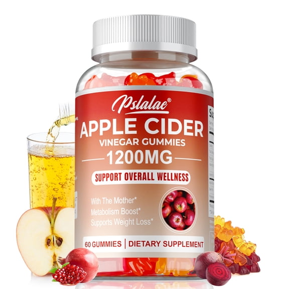 Apple Cider Vinegar Gummies 1200mg - for Bloating, Digestion & Metabolism - 60 Count