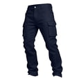 thumbnail image 5 of YMNXA Kids Boys Cargo Pants With Multiple Pockets High Waist Solid Color Straight Leg Lightweight Breathable Trousers For Daily Wear,Navy,5-6 Years, 5 of 7