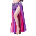 thumbnail image 2 of Egyptian & Cabaret Side Split Slit Belly Dance Skirt Chiffon Dancewear Skirts, 2 of 3