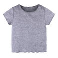 thumbnail image 1 of Gibobby Playera&nbsp;Moda Camisetas de cuello redondo de manga corta para niños pequeños, bebés, niñas, camisetas, ropa para niños(Gris, 2-3 Años), 1 of 5