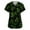Army Green, variant on Women's V-Neck Short Sleeve Overalls with Pockets, St. Patrick's Day Print, Casual Work Uniform Top for Nursing,Green S