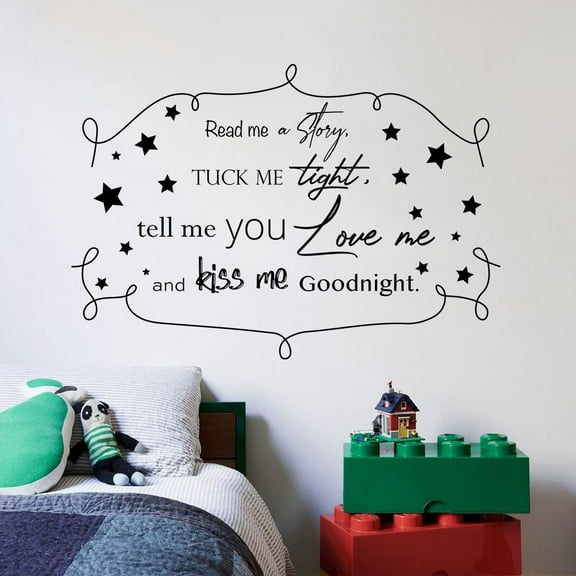 Read Me A Story Babies Baby Children Family Quote Quotes Wall Sticker Art Decal for Girls Boys Room Bedroom Nursery Kindergarten Fun Home Decor Stickers Wall Art Vinyl Decoration Size (8x10 inch)