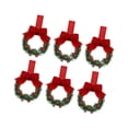 thumbnail image 4 of FVDPWYE 6Pcs Christmas Cabinet Wreaths Artificial Wreath Front Door with Bowknot Hanging Red, 4 of 9