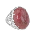 thumbnail image 2 of Gemistry Sterling Silver Oval Rhodonite Gemstone Cabochon Womens Ring, 2 of 4