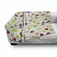 thumbnail image 3 of Fruits Soft Flannel Fleece Throw Blanket, Kiwi Banana Plums Lemon Orange Pear Grape Apricot Kitchen Food Print, Cozy Plush for Indoor and Outdoor Use, 70" x 90", Purple Yellow Ruby, by Ambesonne, 3 of 6