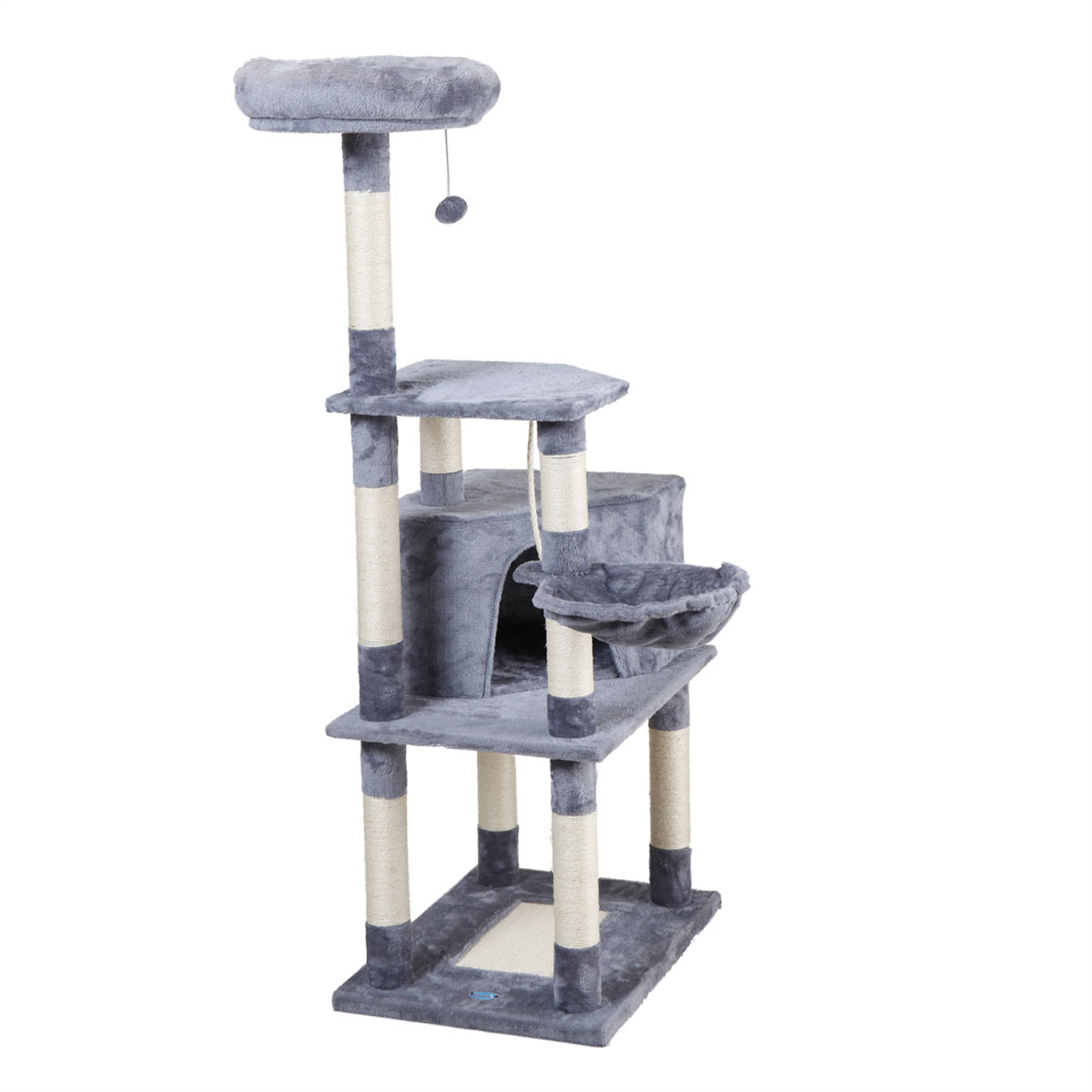 Senbabe 60" Multi-Level Cat Tree Tower with Condo for Large/Midum Cats, Gray