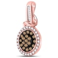 thumbnail image 2 of 10kt Rose Gold Womens Round Brown Diamond Fashion Cluster Pendant 3/8 Cttw, 2 of 2