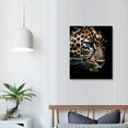 thumbnail image 4 of ARISTURING  Black and Gold Leopard Animals Office Bedroom Bathroom Canvas Print Wall Art Hunting Wild Panther Golden Animal Artwork for Living Room Home Decorations Frame, 4 of 5