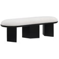 thumbnail image 3 of Meridian Furniture Wilshire Cream Boucle Fabric Bench, 3 of 15