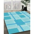 thumbnail image 2 of Ahgly Company Indoor Rectangle Patterned Bright Turquoise Blue Area Rugs, 2' x 4', 2 of 6