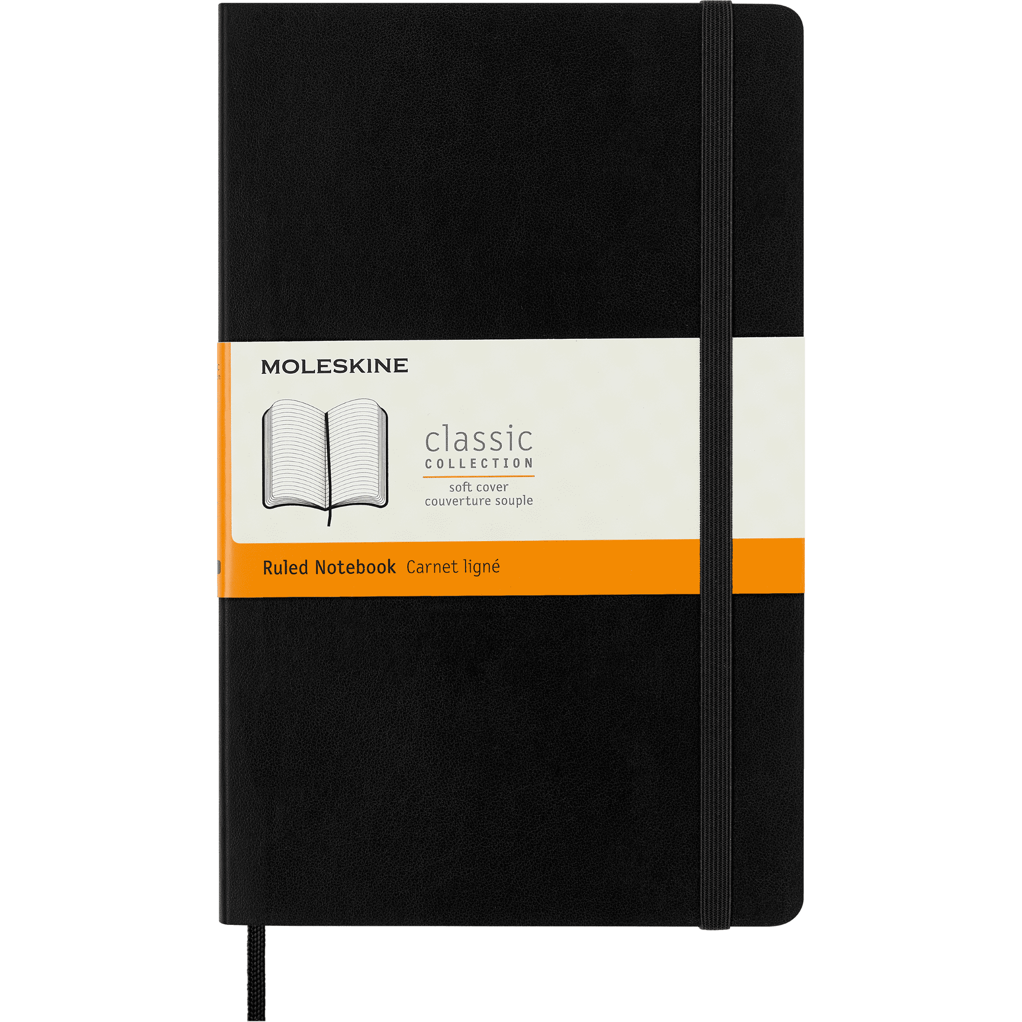 Moleskine Classic Notebook, Soft Cover, Large (5" x 8.25"), Ruled, Black